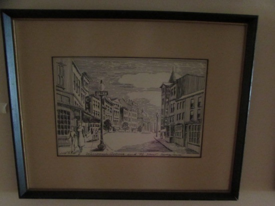 Signed Pen Art by Jules Zugbe--Wisconsin Avenue &