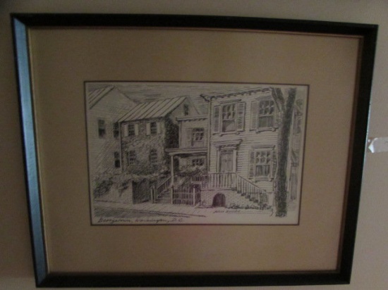 Framed Pen Art by Jules Zugbe--Georgetown,