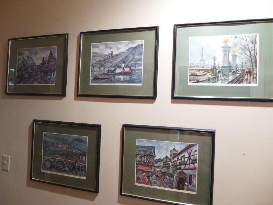 (5) Matted & Framed Vintage Maurice Legendre