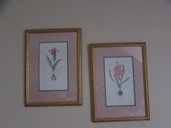 (2) Framed & Double Matted Prints--14" x 18