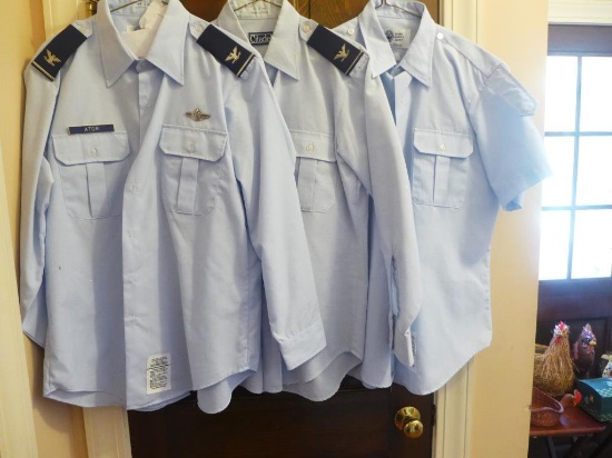 (3) USAF Colonels Shirts:  (2) Long Sleeve & (1)