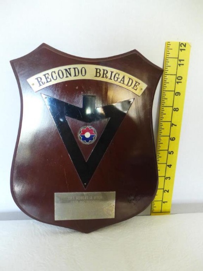 USAF "Recondo Brigade" Award Plaque engraved "