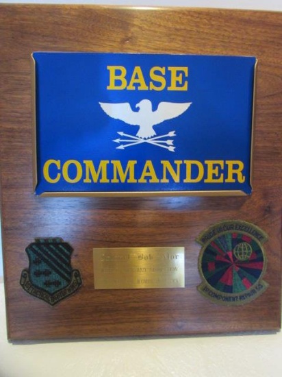 USAF Award Plaque--Base Commander with (2)