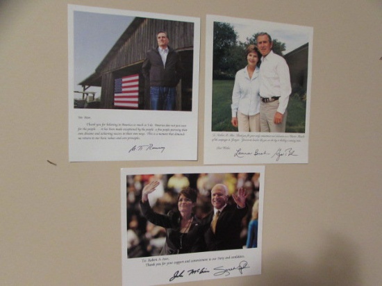 (3) Autographed Political Photographs:  Mitt