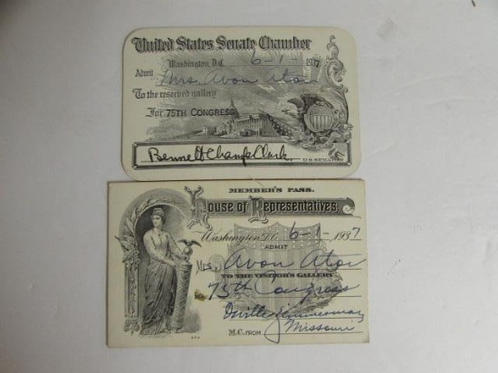 United States Senate Chamber Pass dated June 1,