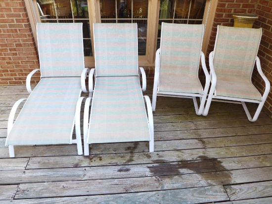 (2) Lounge Chairs, (2) Chairs