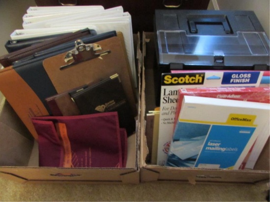 (2) Boxes of Office Supplies:  File Organizer,