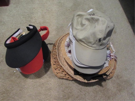 Assorted Womens Hats: Baseball Caps, Visors, etc.
