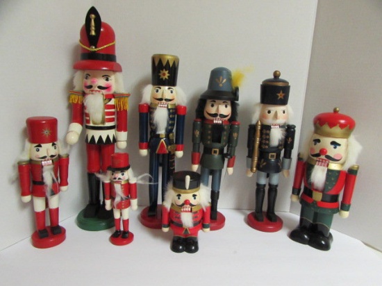 (8) Nutcrackers--17 1/8", 14 5/8", 14", 11", 14