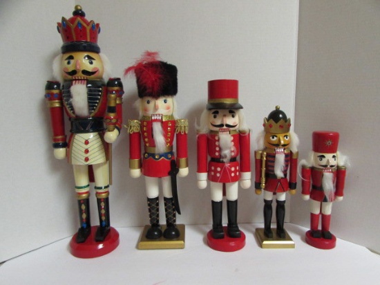 (5) Nutcrackers--20", 15", 14", 12", 9 3/4"