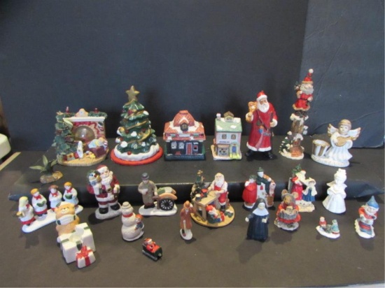 Assorted Ceramic Christmas Items, etc.