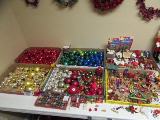 (6) Boxes of Christmas Ornaments