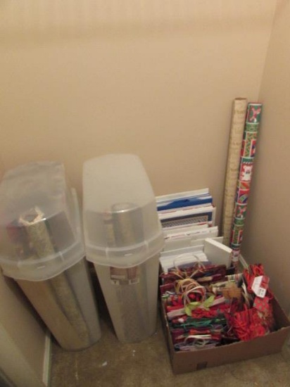 (2) Wrapping Paper Plastic Storage Boxes,