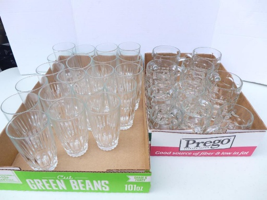Assorted Drink Glasses & Glass Mugs