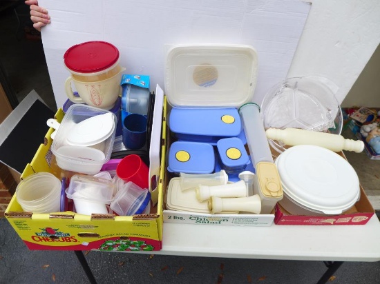 (3) Boxes of Assorted Tupperware, Plastic Serving