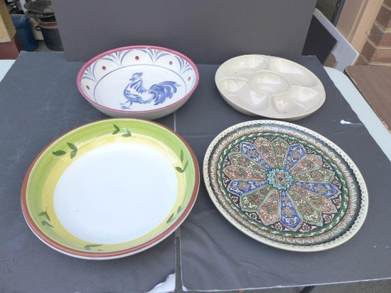(4) Serving Bowls including Red Wing Pottery Chip