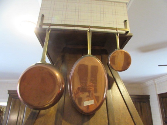 (6) Copper Pots & Pans--(1) Skillet
