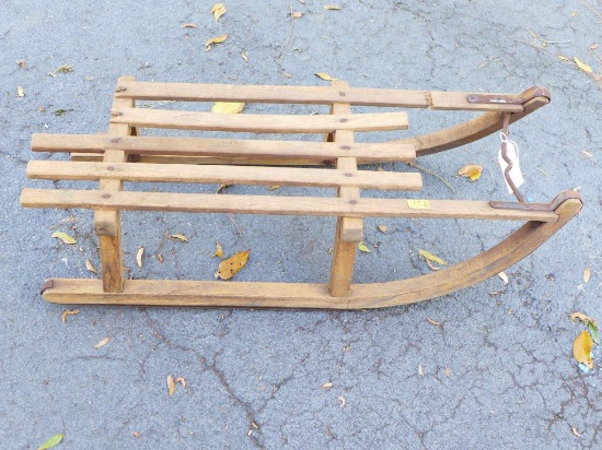 Antique Wood Snow Sled--Some Damage