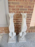 (2) Concrete Greyhound Statues--30