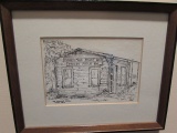 Framed & Matted Print--Old Railroad Station,