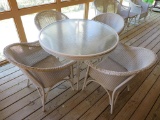 Round Wicker Table & (4) Chairs