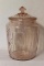 Vintage Pink Glass Cookie Jar