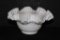 Fenton Milk Glass Hobnail Ruffled Edge Bowl--9