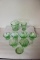 (9) Pieces of Green Depression Glass including