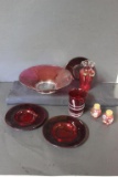 Assorted Ruby and Cranberry Glass Items; 9 1/2