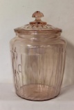 Vintage Pink Glass Cookie Jar