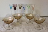 Set of (6) Colored Glass Cordials & Set of (4)