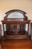 China Cabinet Buffet with Convex Glass Bow Front