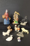 Assorted Figurines including Soapstone, Pewter,