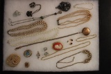 Assorted Vintage Costume Jewelry--Locket, Cameo,