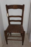 Pressed Back Chair with Rush Seat