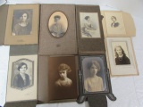 (8) Cabinet Cards & Old Photographs--Women