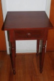 Antique 1-Drawer Work Table with Turned Legs