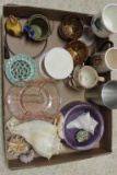 Assorted Pianted Ceramics, Shells, etc.