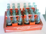 24 Bottle Wood Coca Cola Crate w/ 24 Coke Bottles
