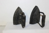 (2) Antique Cast Iron Sadirons