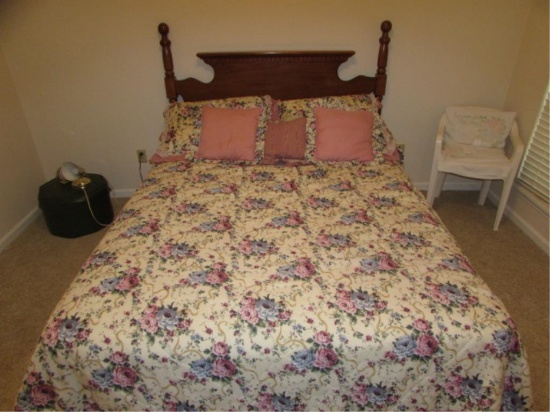 Queen-Size Bed with Bed Linens