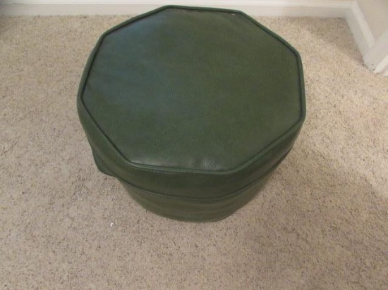 Vintage Vinyl Green Footstool