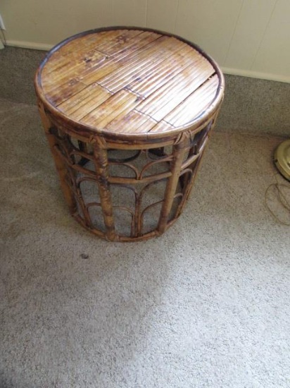 Round Bamboo End Table--17 1/2" Diameter, 19 3/8"