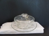 Round Glass Covered Vegetable Bowl with