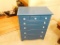 Blue Painted Wood 7-Drawer Chest of Drawers.