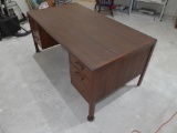 Wood 5-Drawer Knee-Hole Desk 66