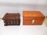 (2) Wood Dresser Boxes