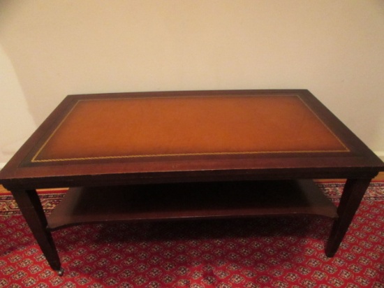 Mahogany Coffee Table with Leather Top