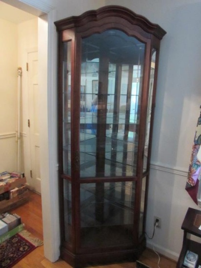 Glass Front Corner Display Cabinet