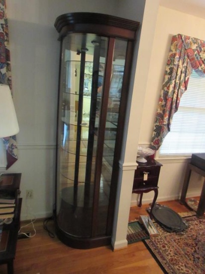 Curved Front Glass Corner Display Cabinet